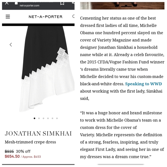 Jonathan Simkhai Mesh Trimmed Crepe Dress Size 4 - Picture 5 of 16